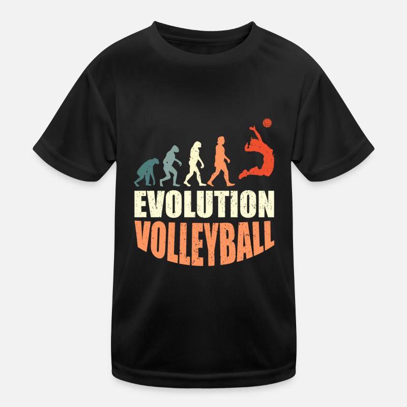 Volleyballer Evolution Volleyball Kinder Funktions-T-Shirt