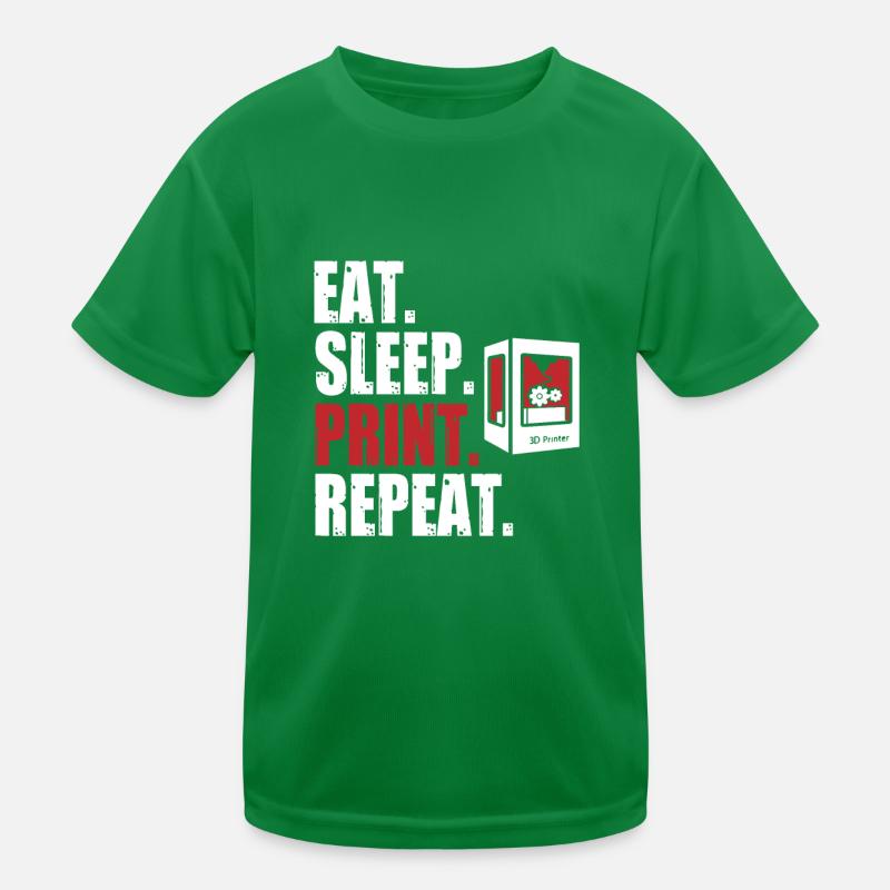 Eat Sleep Print Répéter Impression 3D Imprimante 3D T-shirt sport Enfant