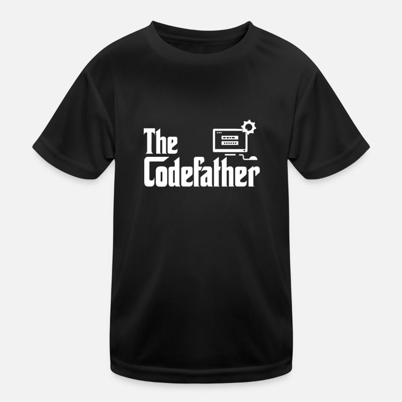 The Codefather Developer Coder Programmer Computer - Kinder Funktions-T-Shirt - Schwarz