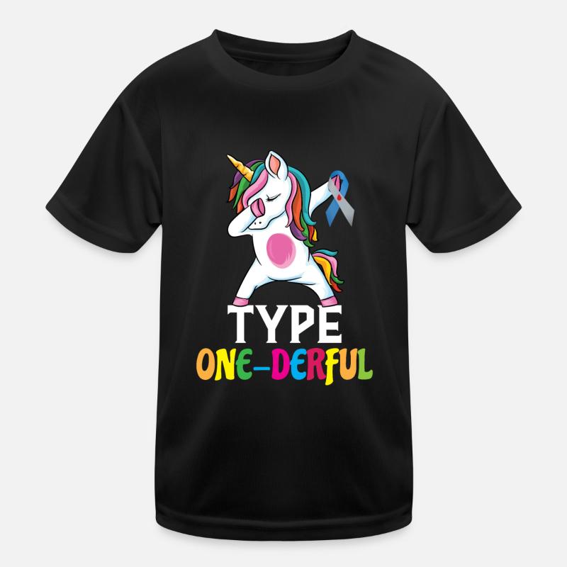 Type One Derful Unicorn Type 1 Diabetes T1D Kids Functional T-Shirt