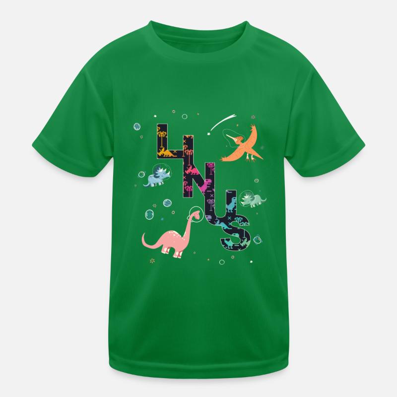 Linus - Beautiful boy name with cool dinosaurs Kids Functional T-Shirt