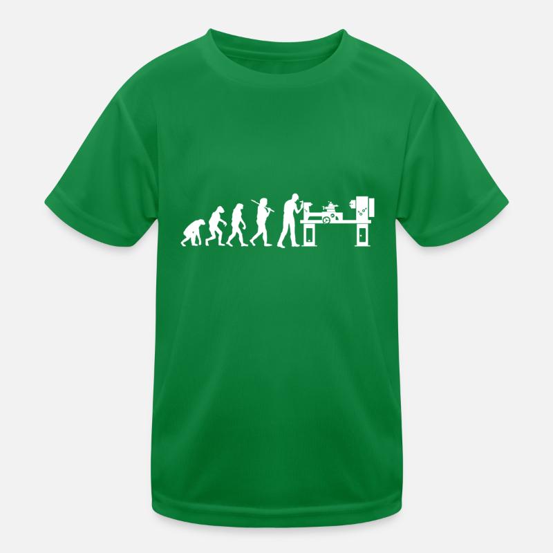 Evolution Zerspanungsmechaniker CNC Dreher Kinder Funktions-T-Shirt