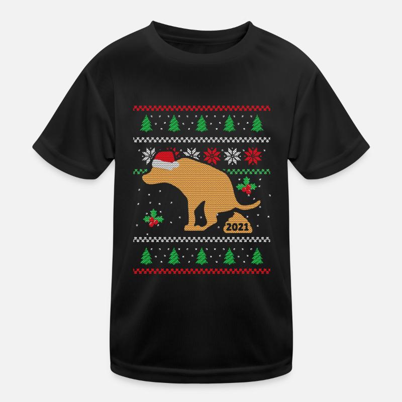 Weihnachtspullover lustig Hund Weihnachten Kinder Funktions-T-Shirt