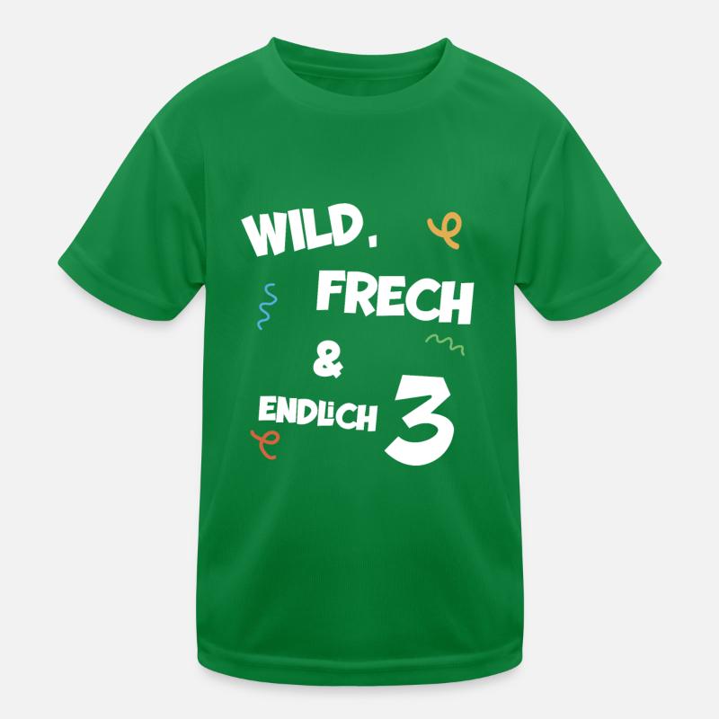 Kindergeburtstag dritter Geburtstag Junge Mädchen Kinder Funktions-T-Shirt