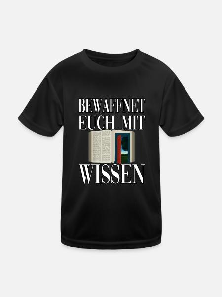 Wissen Bücher Lesen Bücher Spruch Bildung - Kinder Funktions-T-Shirt - Schwarz