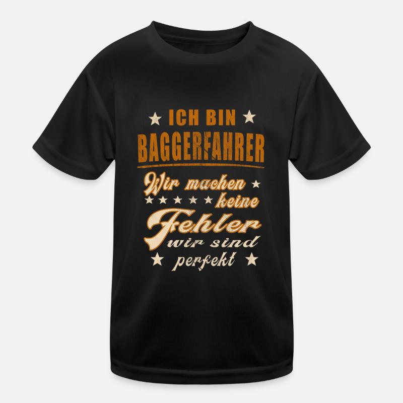 Baggerfahrer Baggerführer Bagger Bauarbeiter Bau Kinder Funktions-T-Shirt