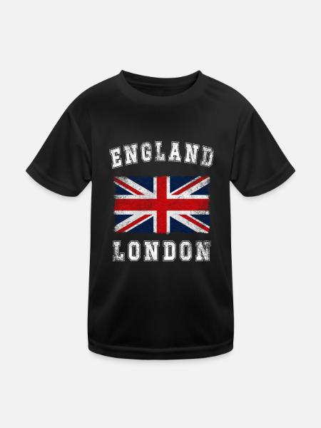 Angleterre Londres Flag Vintage Union Jack - T-shirt sport Enfant - noir - Devant