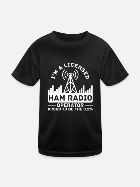 Licensed Ham Radio Operator Proud Amateur Radio - Kids Functional T-Shirt - black - Front