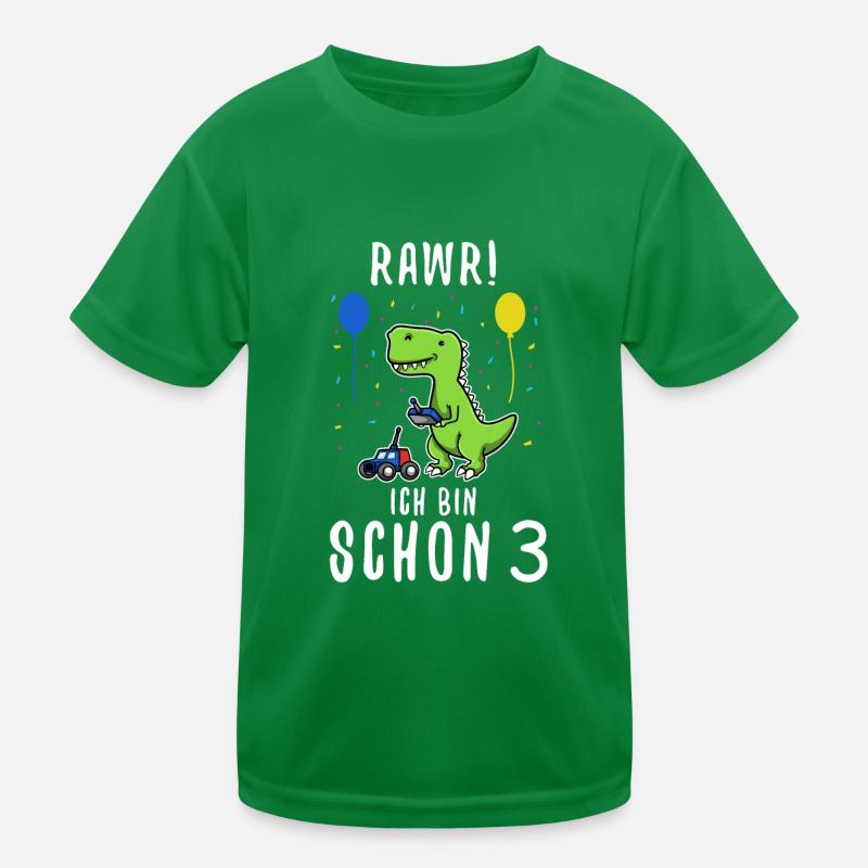 Ich bin schon 3 Dino Kinder Funktions-T-Shirt
