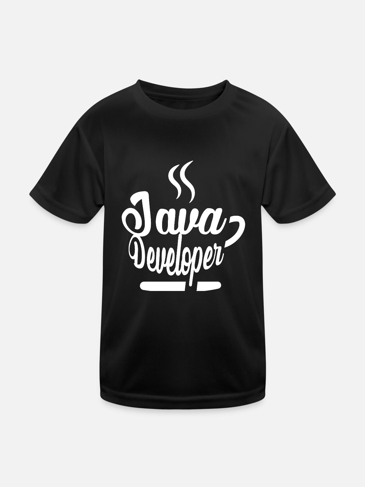 Java Developer Coffee Kaffee - Kinder Funktions-T-Shirt - Schwarz - Vorne