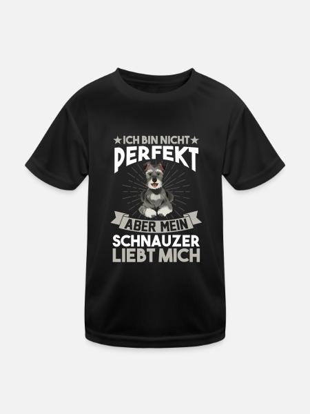 Hund Schnauzer Züchter Schnauzer - Kinder Funktions-T-Shirt - Schwarz - Vorne