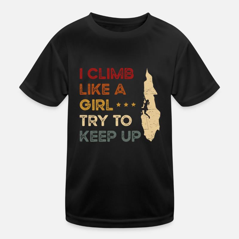 Klettern Bergsteiger Bouldern Kinder Funktions-T-Shirt