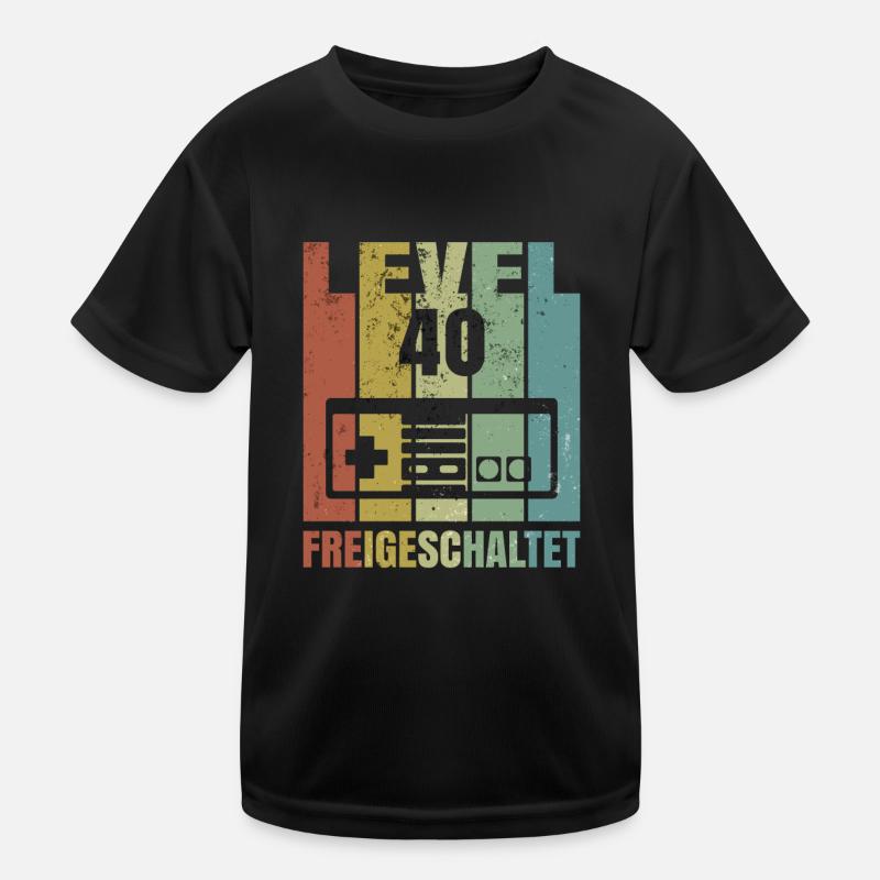 Level 40 freigeschaltet Geburtstagsshirt Geschenk Kinder Funktions-T-Shirt