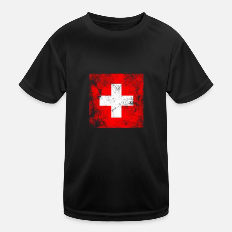 Drapeau de la Suisse T-shirt sport Enfant