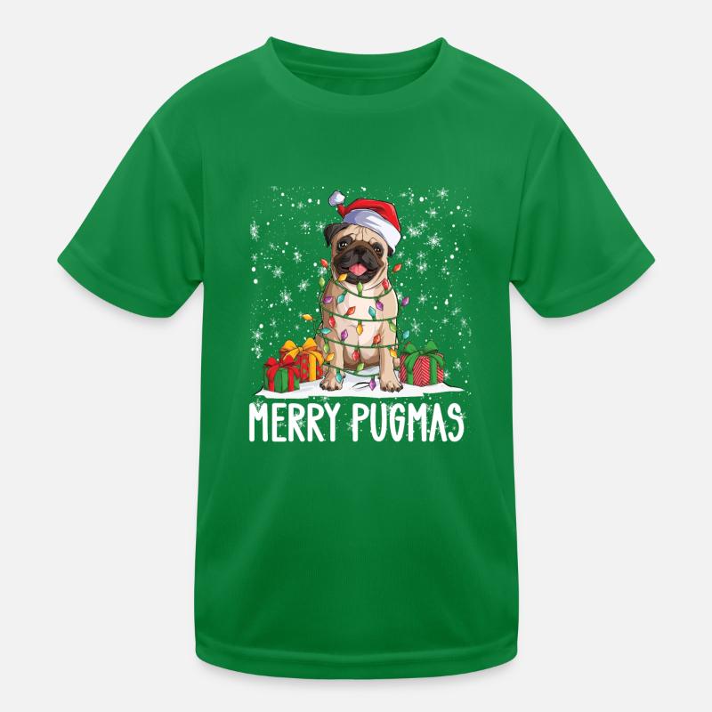 Mops Weihnachten 2022 Mops Hundebesitzer Geschenk Kinder Funktions-T-Shirt