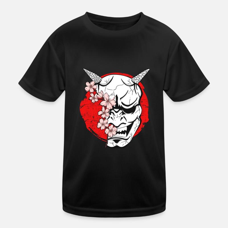 Japan Mask Oni Demon Japanese Devil Kids Functional T-Shirt