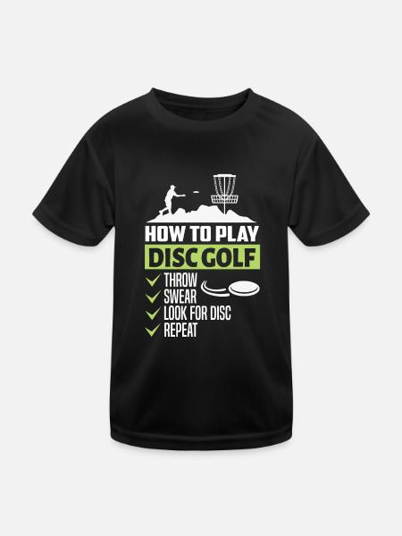 COMMENT JOUER AU DISC GOLF - T-shirt sport Enfant - noir - Devant