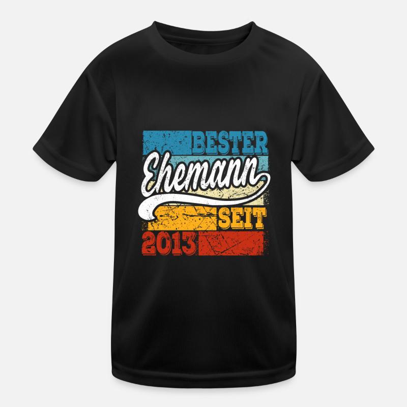 Bester Ehemann seit Jahr 2013 Hochzeitstag Kinder Funktions-T-Shirt