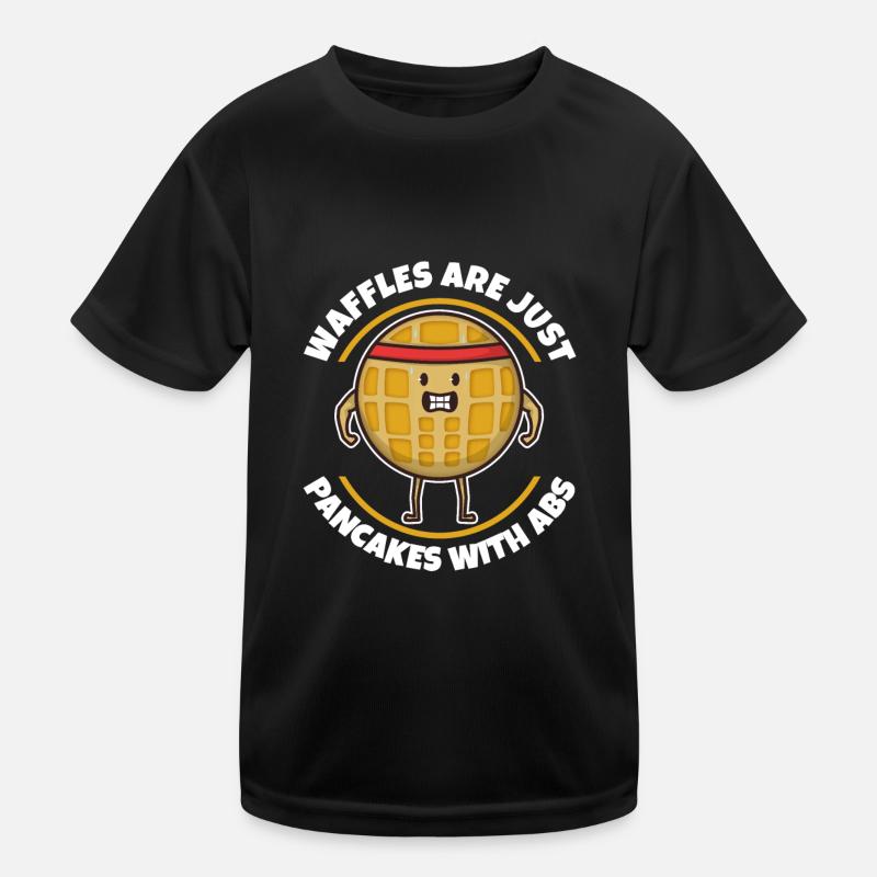Waffles are just pancakes with abs Kids Functional T-Shirt