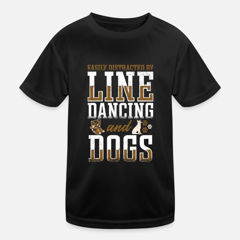 Line Dancing Linedance Line Dance - Kids Functional T-Shirt - black