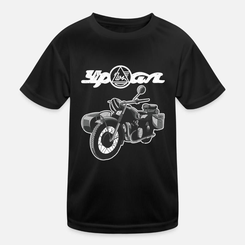 Ural Logo Sidecar Motorcycle Team Motorcycle Kids Functional T-Shirt