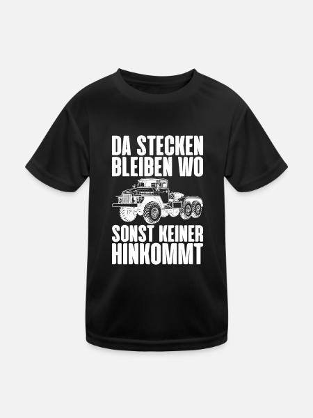 Da stecken bleiben wo sonst keiner hinkommt URAL - Kinder Funktions-T-Shirt - Schwarz - Vorne