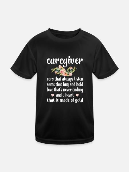 Caregiver Caregiver Gift - Kids Functional T-Shirt - black - Front