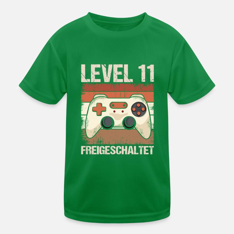Gamer Level 11 Geburtstag Controller Gamepad retro Kinder Funktions-T-Shirt