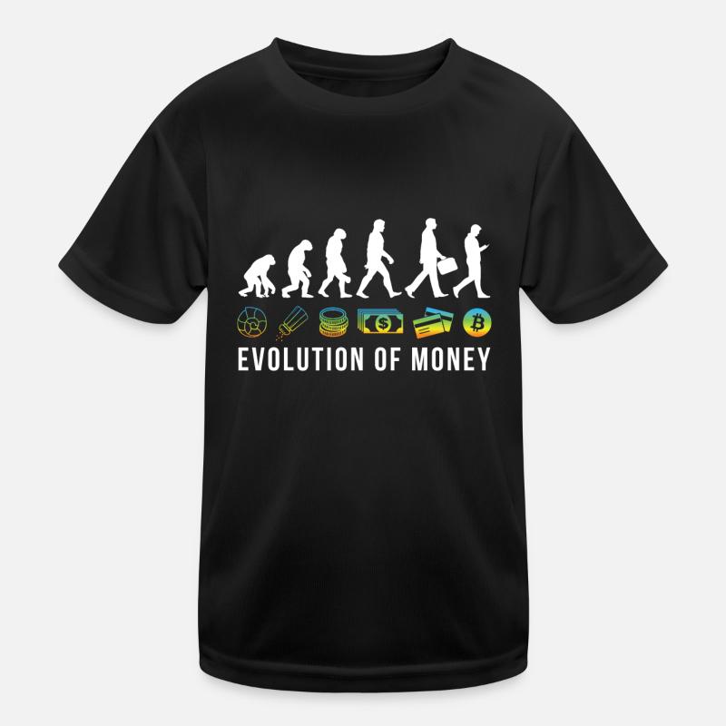 Crypto Bitcoin The Evolution Of Money Kids Functional T-Shirt