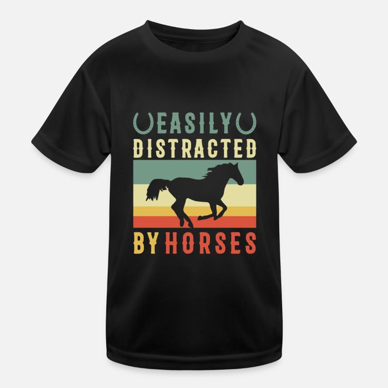 Horses Distraction Kids Functional T-Shirt
