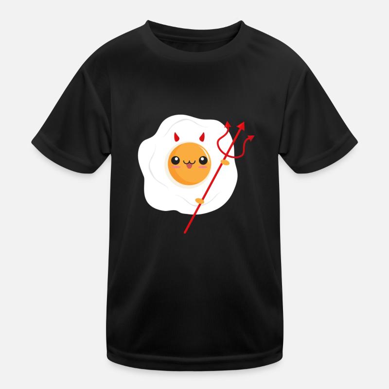 Teufel Ei Spiegelei Satan Teufel Kinder Funktions-T-Shirt