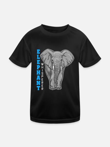 Elephant Elephant Whisperer - Kids Functional T-Shirt - black - Front