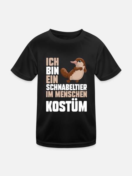 ich bin ein Schnabeltier - Kinder Funktions-T-Shirt - Schwarz - Vorne