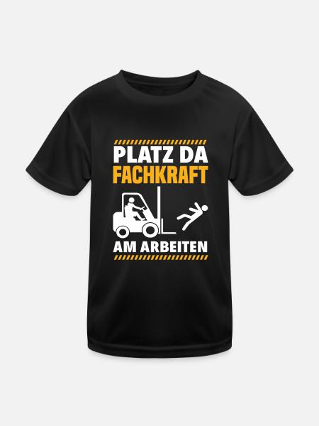 Staplerfahrer Lager Lagerarbeiter - Kinder Funktions-T-Shirt - Schwarz - Vorne