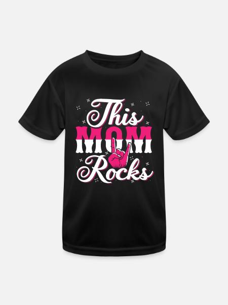 This Mom Rocks - Rock n Roll Mother - Kinder Funktions-T-Shirt - Schwarz - Vorne