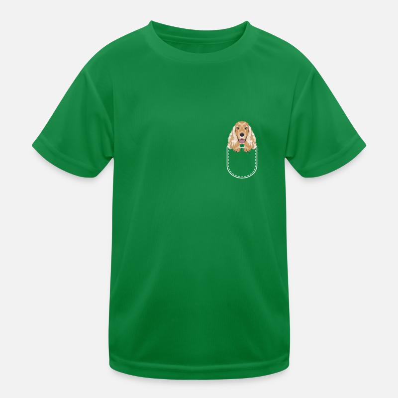 Deutsch Cocker Spaniel in the chest pocket Kids Functional T-Shirt