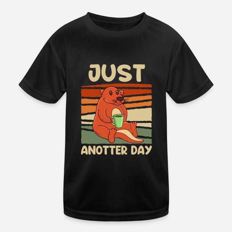 Just Anotter Day Otter Coffee Coffee Drinker Kids Functional T-Shirt
