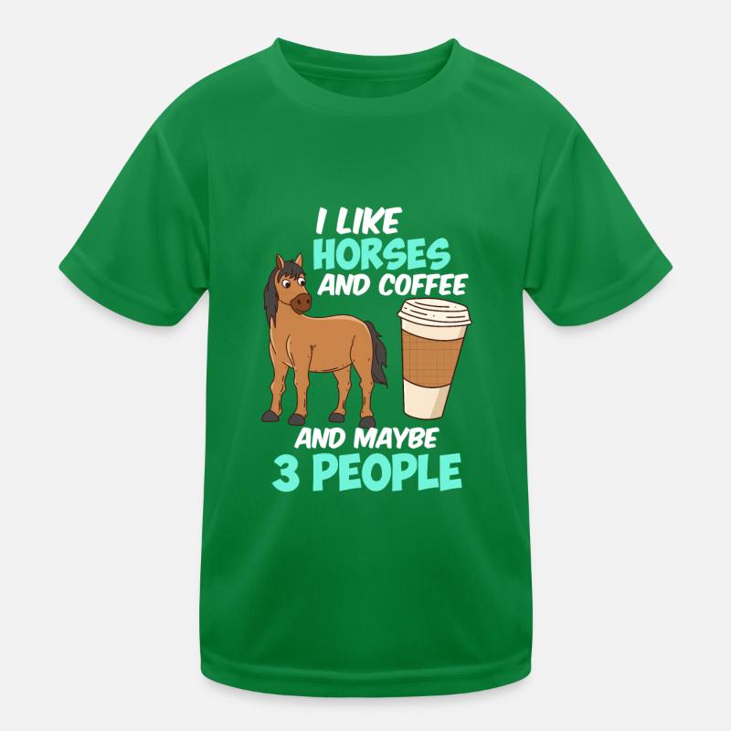 Drôle de cavalier disant riding coffee T-shirt sport Enfant