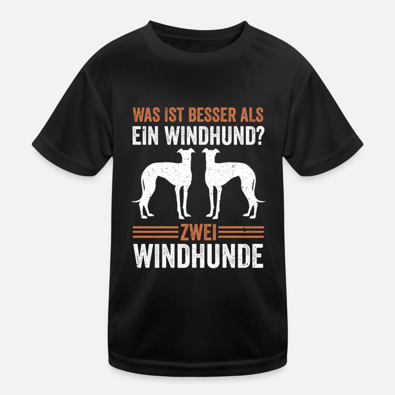 Zwei Windhund Hund Windhund Kinder Funktions-T-Shirt