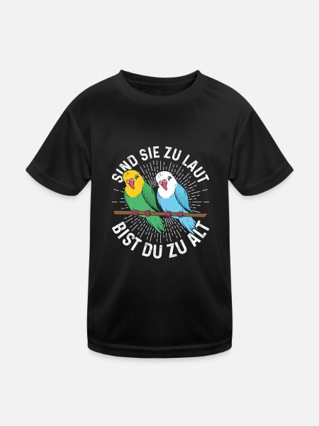 Wellensittich Nymphensittich Sittich - Kinder Funktions-T-Shirt - Schwarz - Vorne