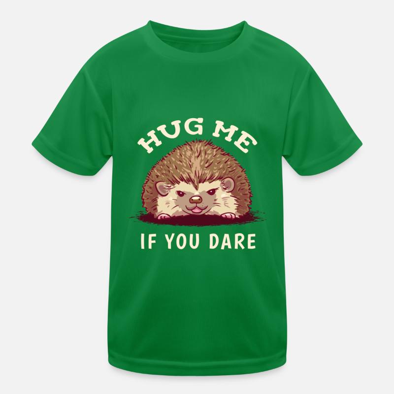 Retro Igel Spruch Hug Me Hedgehog T-Shirt Kinder Funktions-T-Shirt
