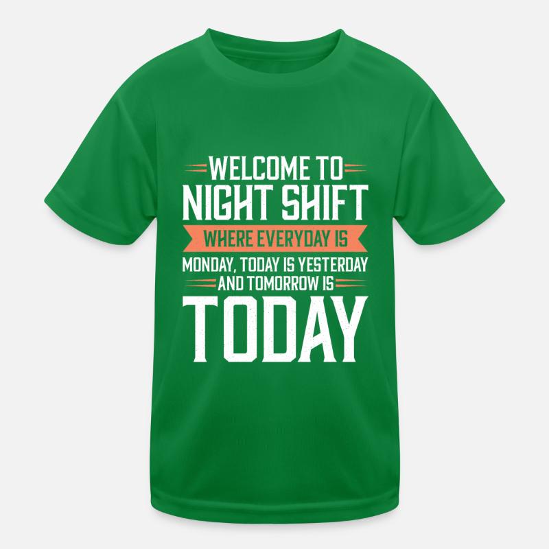 Nachtschicht Arbeit Schichtarbeit Schicht Arbeiter Kinder Funktions-T-Shirt