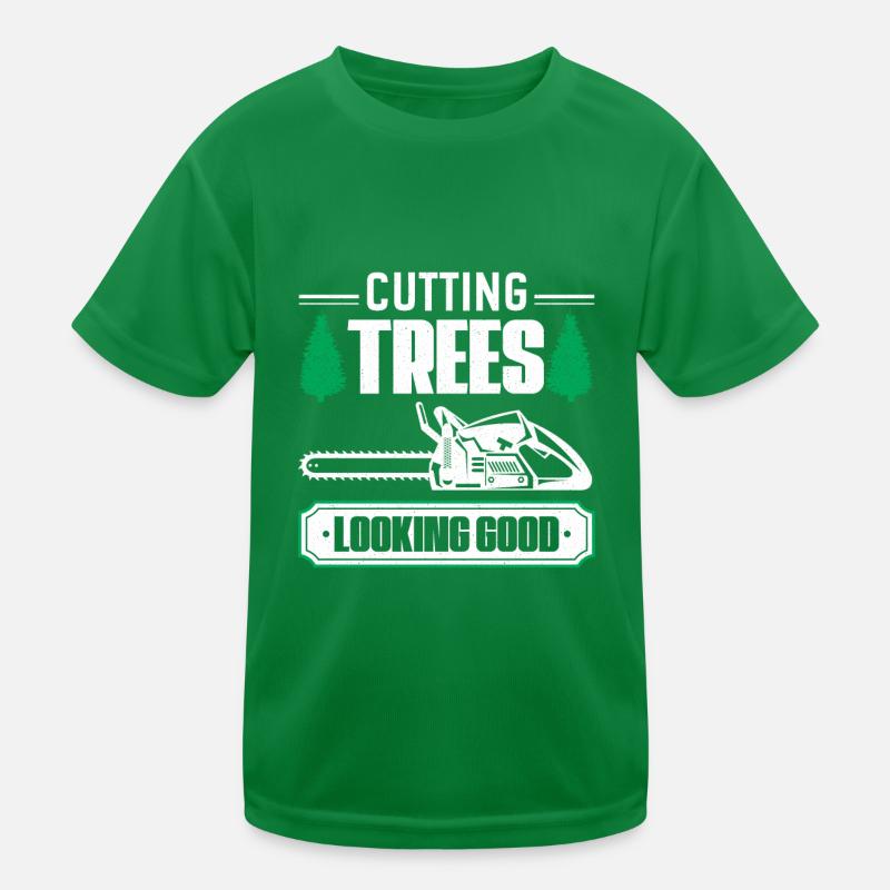 Kettensäge Holzfäller Holz machen Baumfäller Wald Kinder Funktions-T-Shirt
