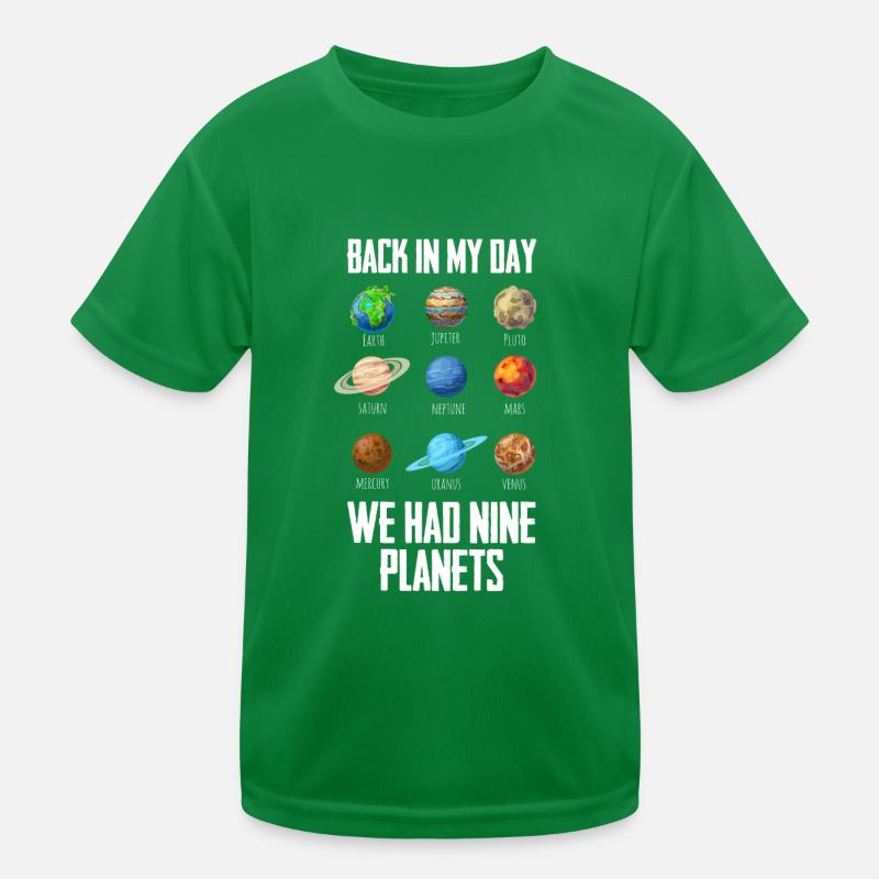 Astronomy Solar System 9 Planets Universe Kids Functional T-Shirt