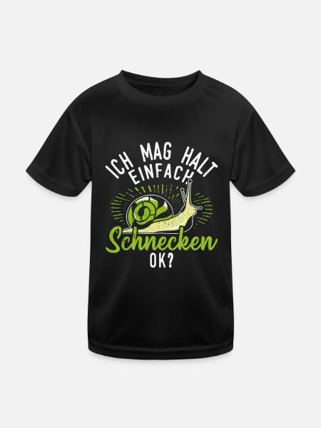 Schnecke Schnecken - Ich mag halt einfach Schnecke - Kinder Funktions-T-Shirt - Schwarz