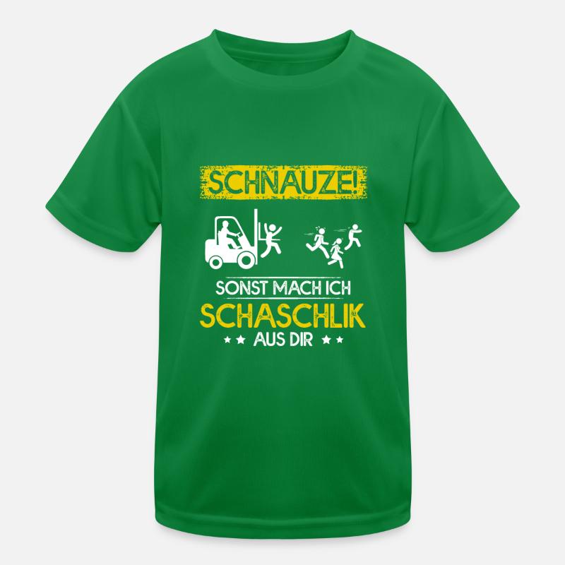 Stapler Schnauze Sonst Mach Ich Schaschlik Aus Dir Kinder Funktions-T-Shirt