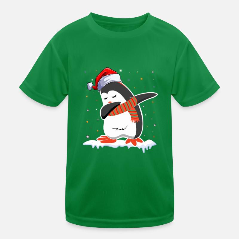 dabbing Penguin Christmas Kids Functional T-Shirt