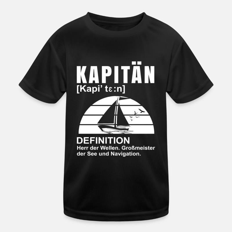 Kapitän Definition Herr der Wellen Skipper Kinder Funktions-T-Shirt