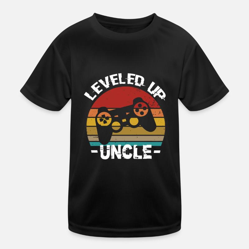 Level Up Uncle Onkel Onkel Geburtstag Onkel - Kinder Funktions-T-Shirt - Schwarz