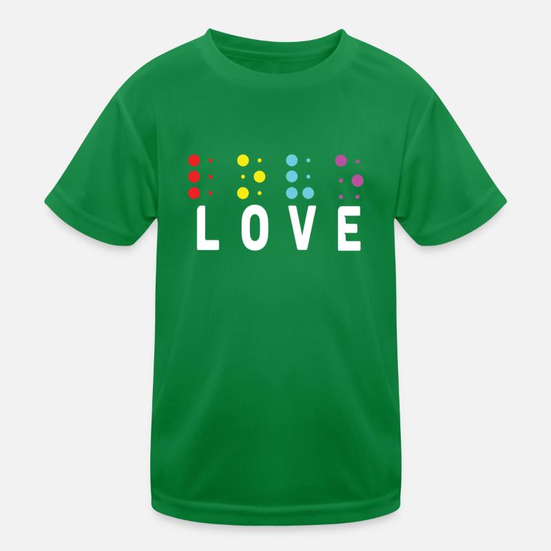 Visually Impaired Dots Love Braille Kids Functional T-Shirt
